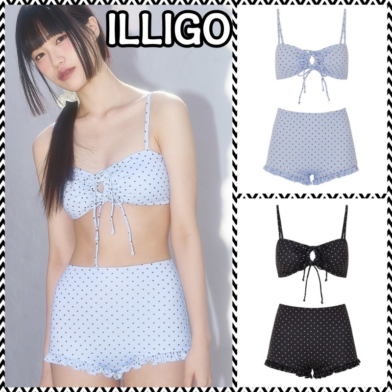 送料・関税込 ●ILLIGO● DOT RUFFLE BIKINI