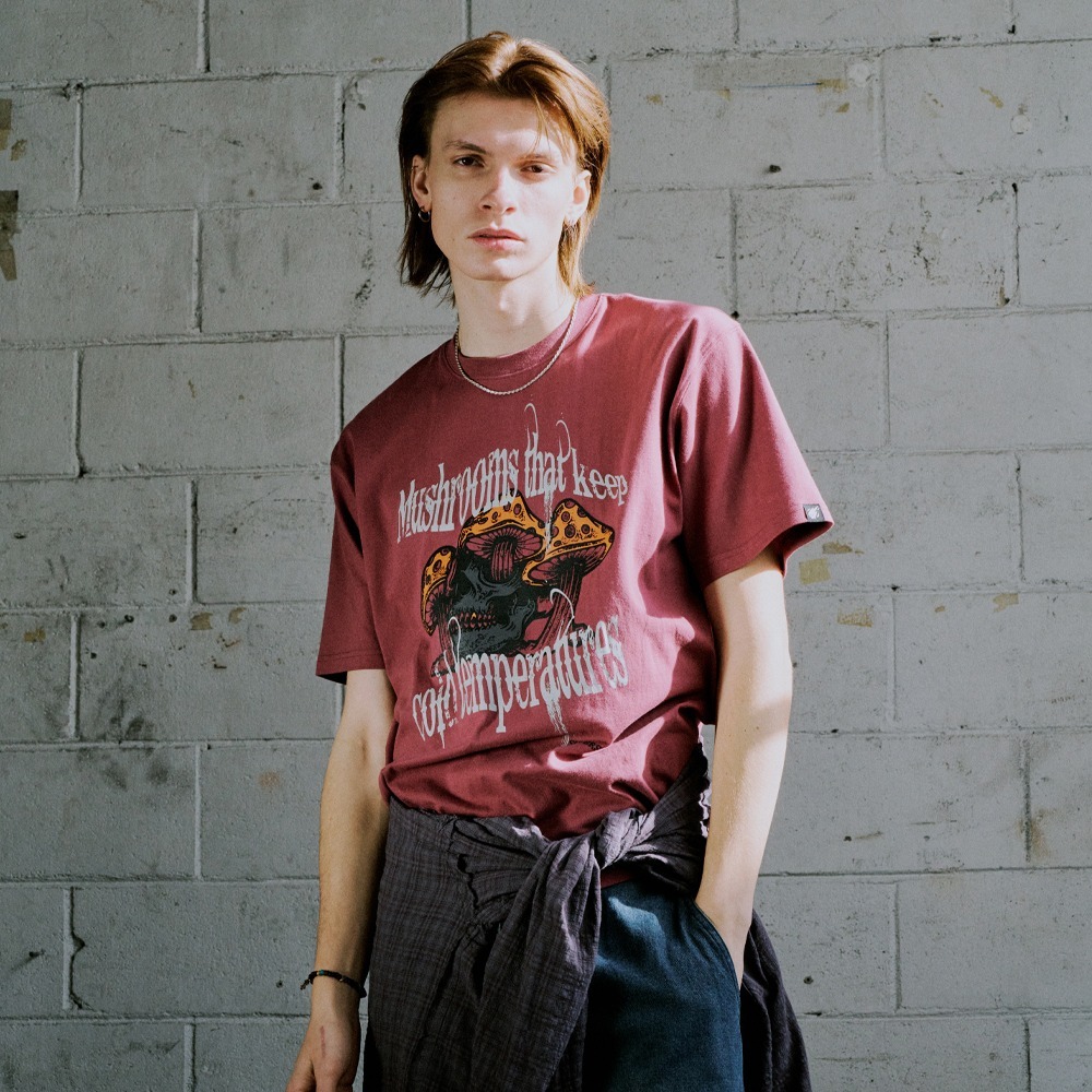 Tシャツ・カットソー [SUPERSUB]Ice Mushroom Short-sleeved T-shirt [DEEP PINK]