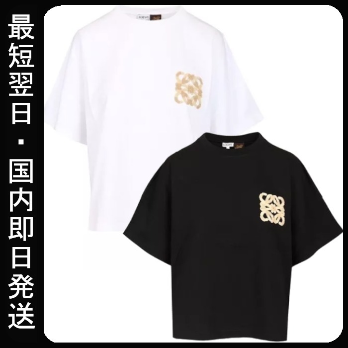 関送込 LOEWE テリーアナグラム ボクシーフィット ロゴTシャツ