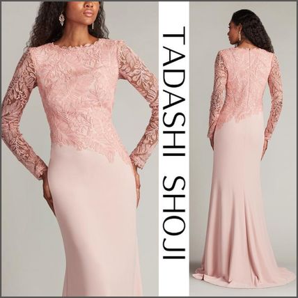 グリーン ワンショルダー ドレープ ロングドレス｜TADASHI SHOJI