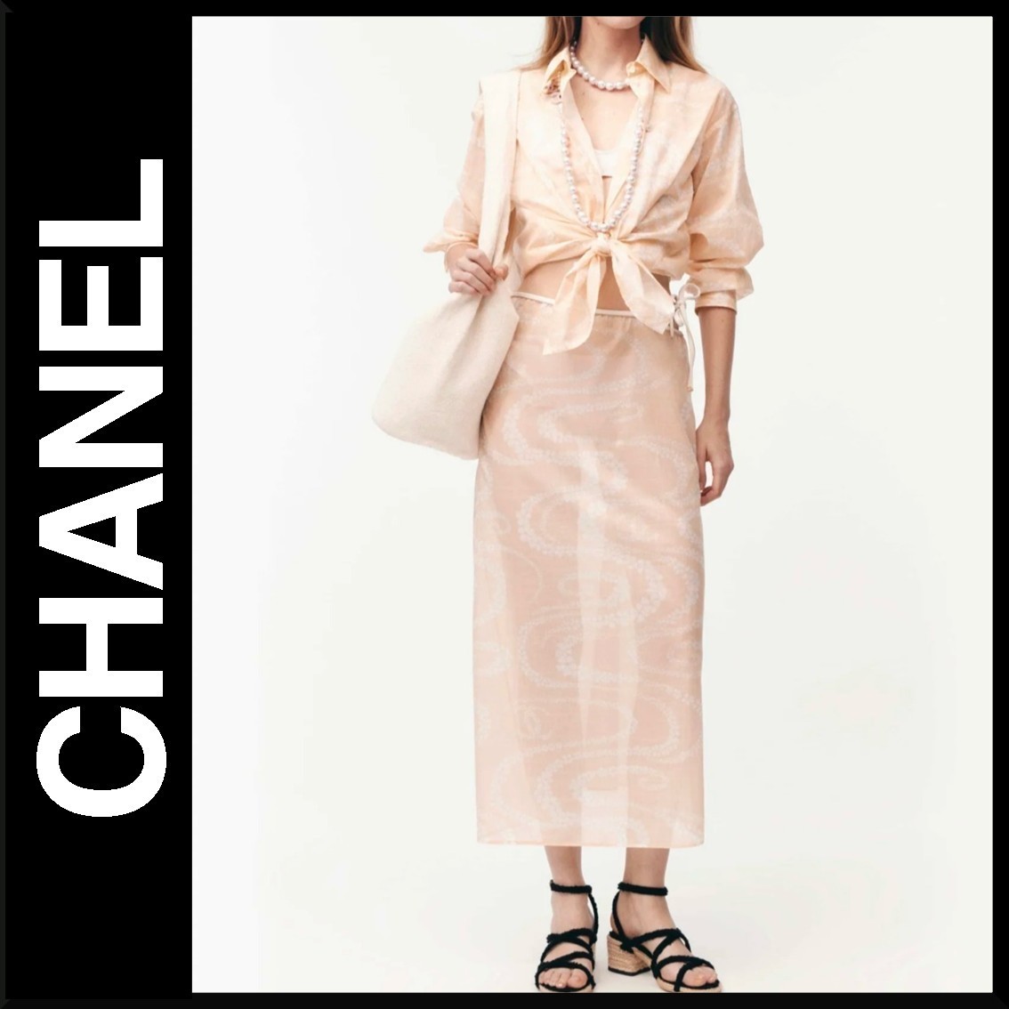 【夏のお出かけにぴったり】CHANEL ココビーチ スカート 25M