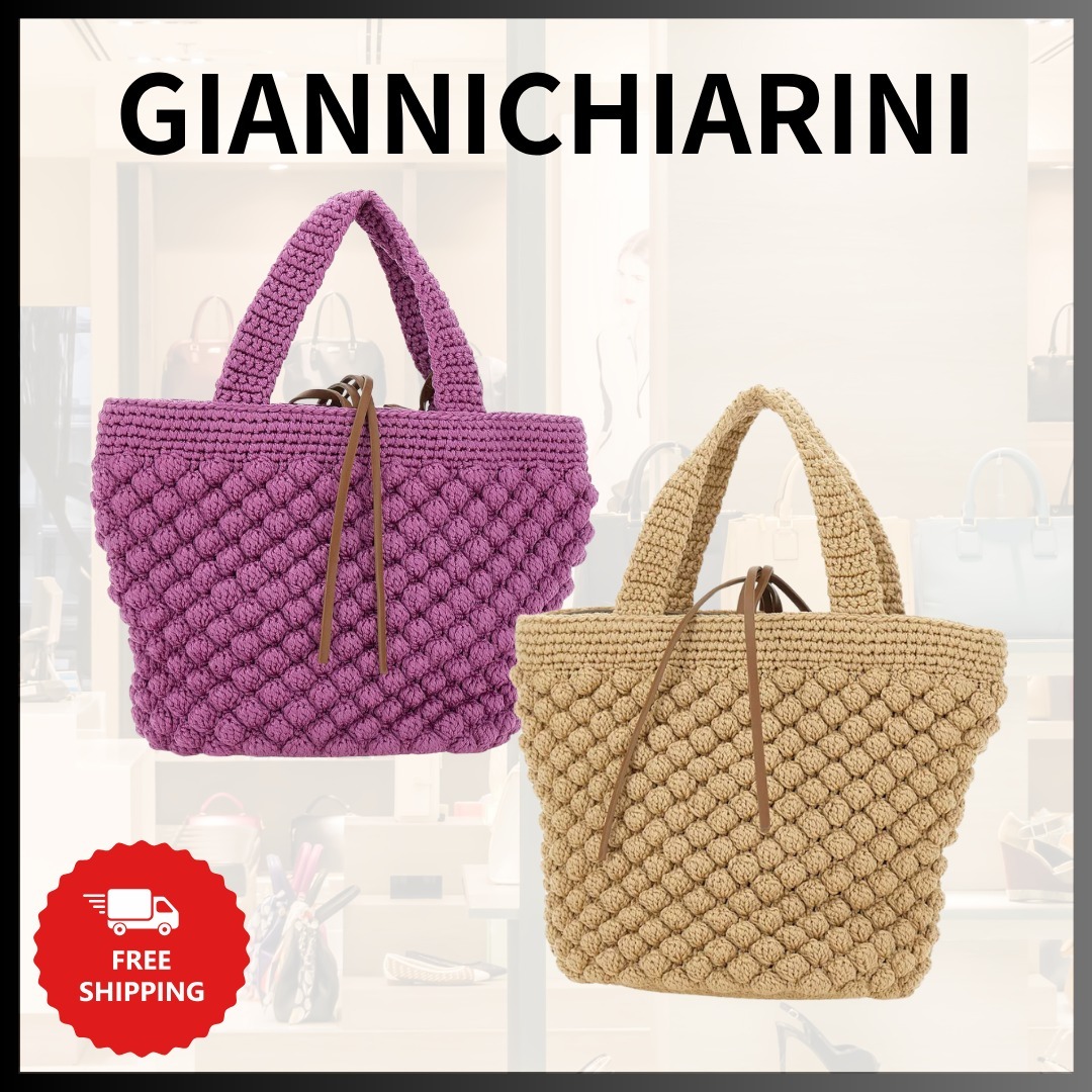 『GIANNI CHIARINI』編みかぎ針編みハンドバッグ