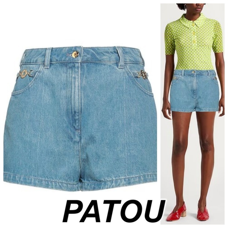 PATOU ロゴ デニム ショートパンツ