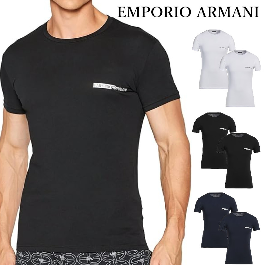 関税込 EMPORIO ARMANI 二枚組 アンダーウェアT パックT