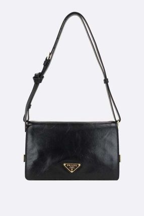 [PRADA] ソフトルックスレザー ショルダーバッグ ブラック