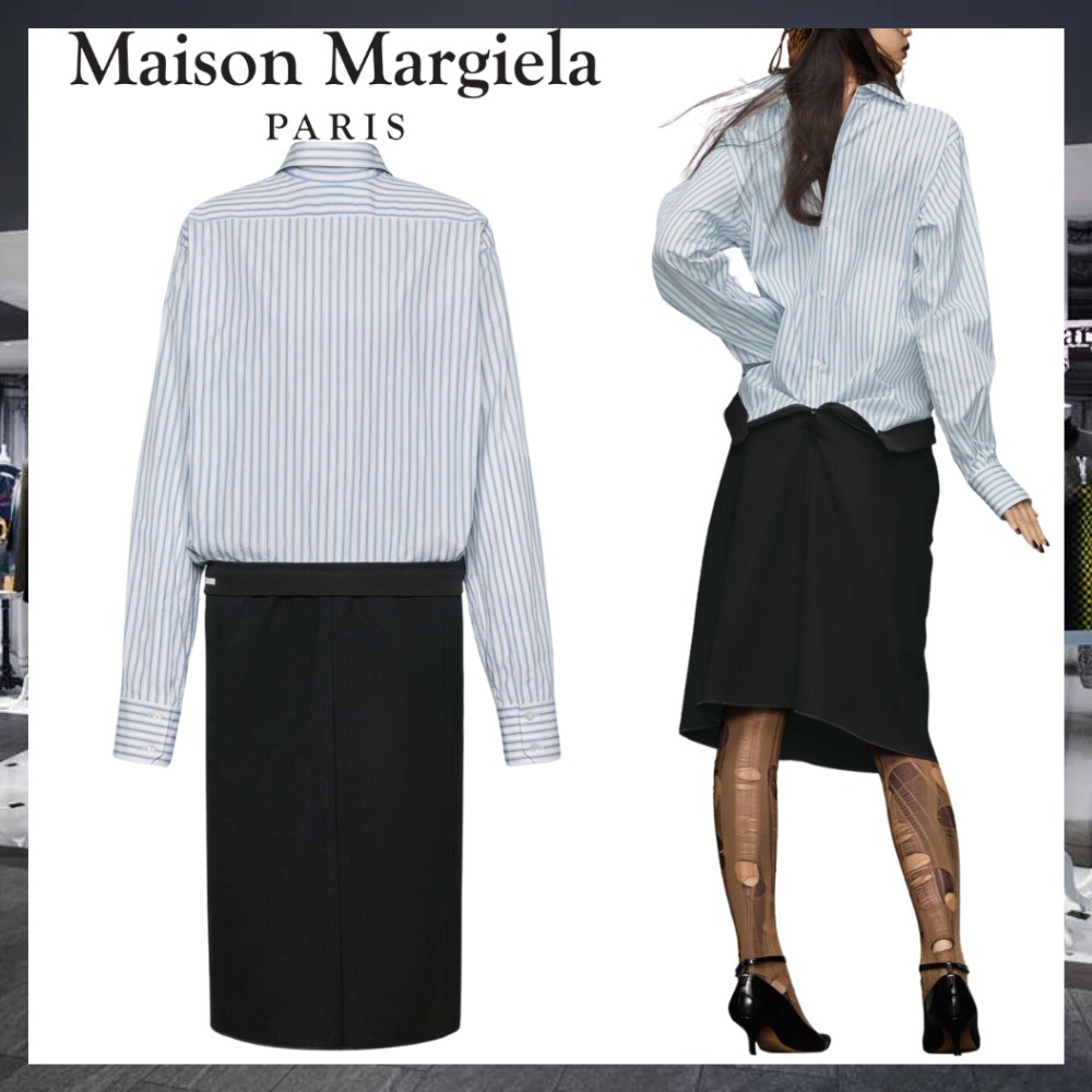 Maison Margiela リバースストライプシャツドレス