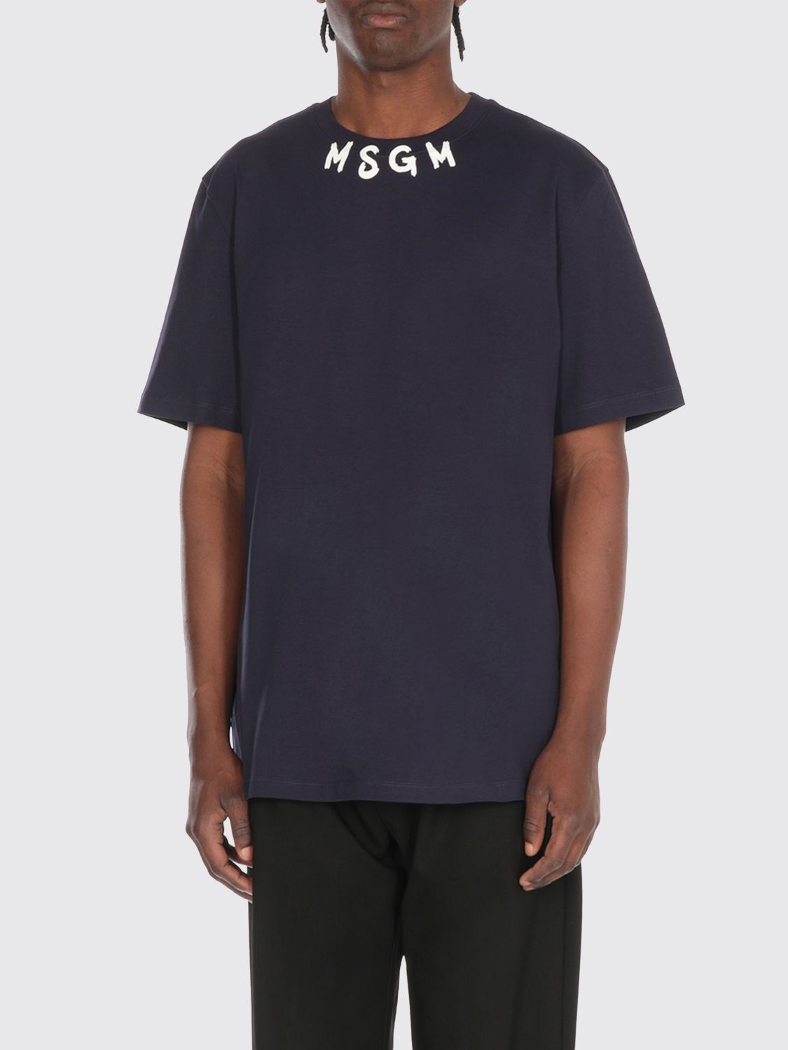 Tシャツ・カットソー MSGM Men T-shirt Blue 3840MM102257002 87