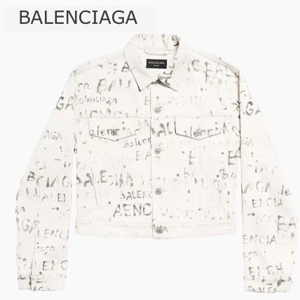 白シャツスウェット革財布バッグ靴にBALENCIAGAデニムジャケット org.jpg