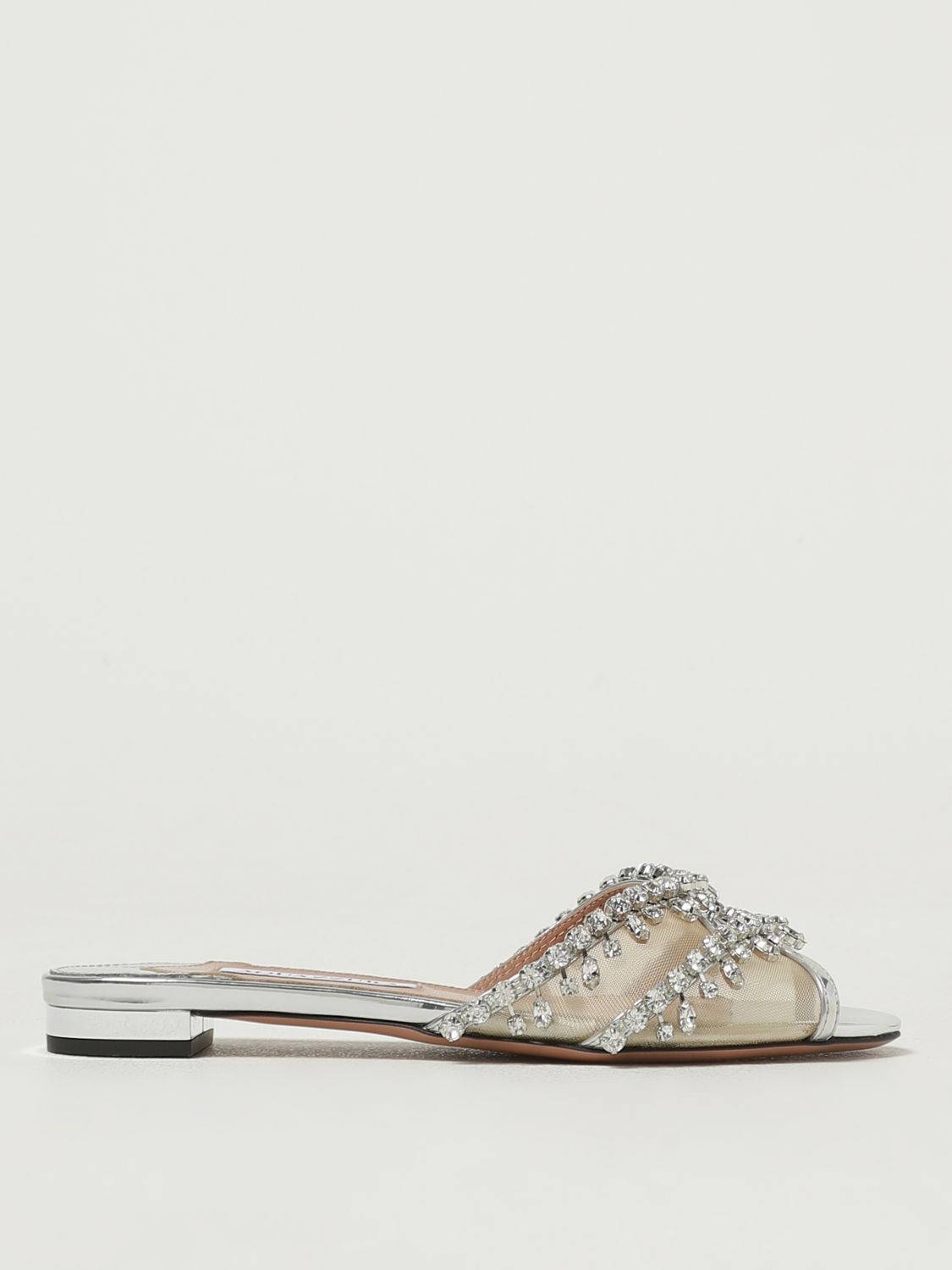 シューズ・サンダルその他 AQUAZZURA Woman Flat sandals Silver TEMFLAS0SYF CCC