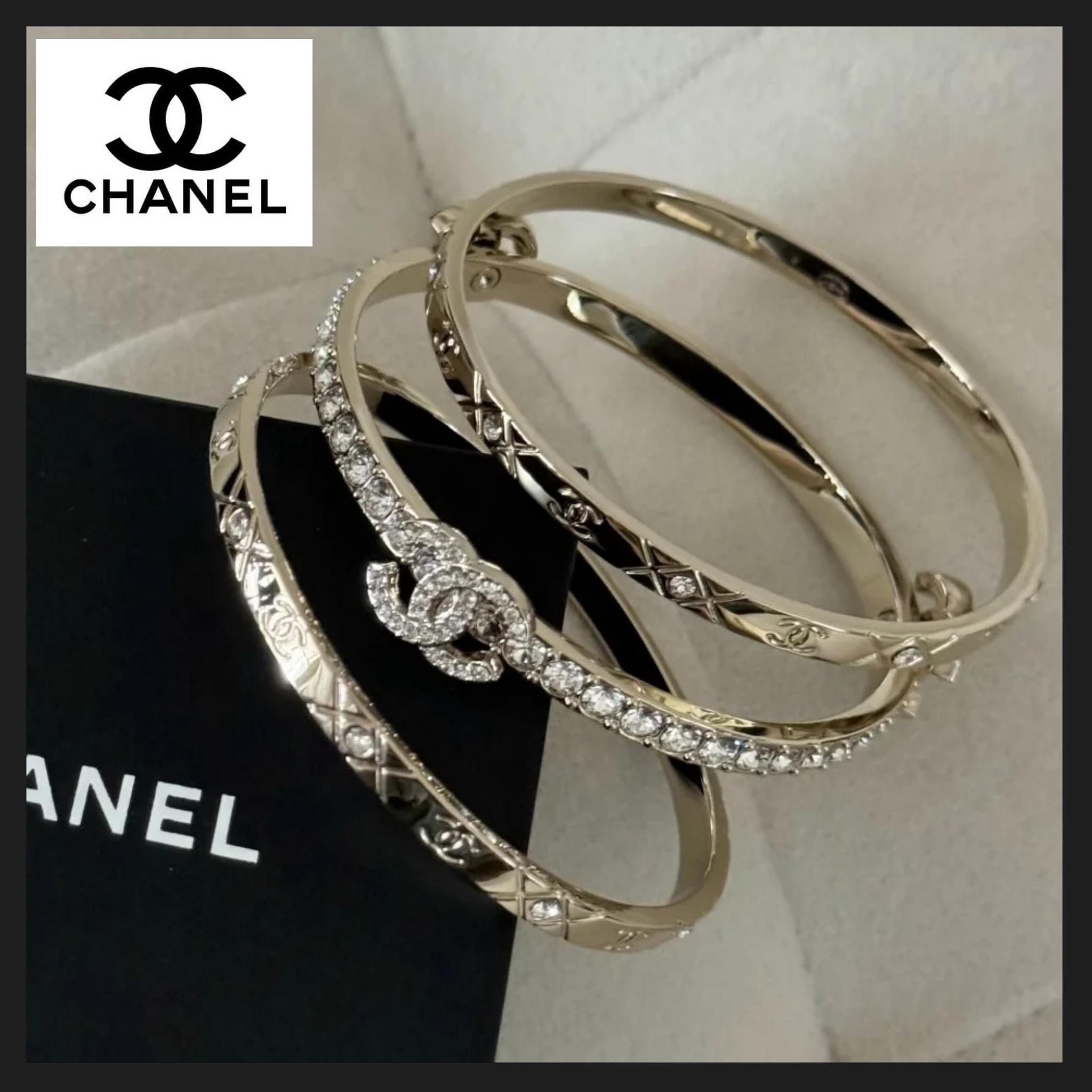 【CHANEL】25P 3本セットでボリューム感♪ シャネル バングル