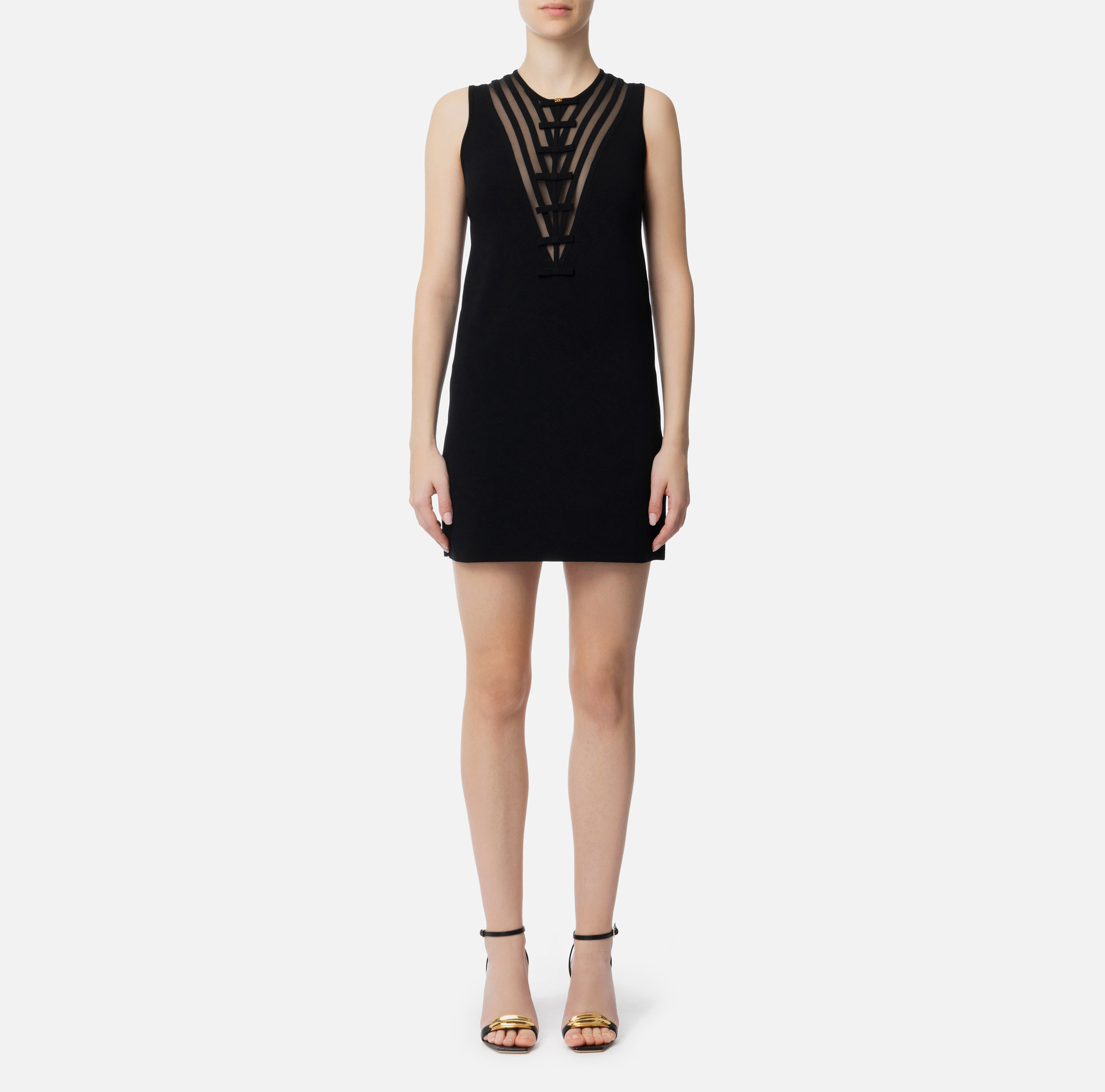《気品溢れる》【Elisabetta Franchi】シアー ビスコースドレス