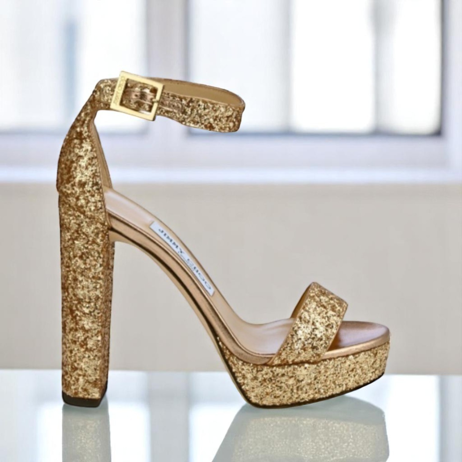 直営店‐Jimmy Choo‐ Holly 120mm グリッター サンダル
