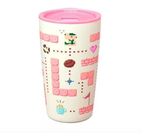 台湾スタバ レトロゲーム ステンレスタンブラー ピンク 355ml