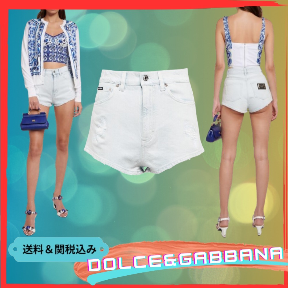 【DOLCE & GABBANA】ダメージ加工 デニムショートパンツ