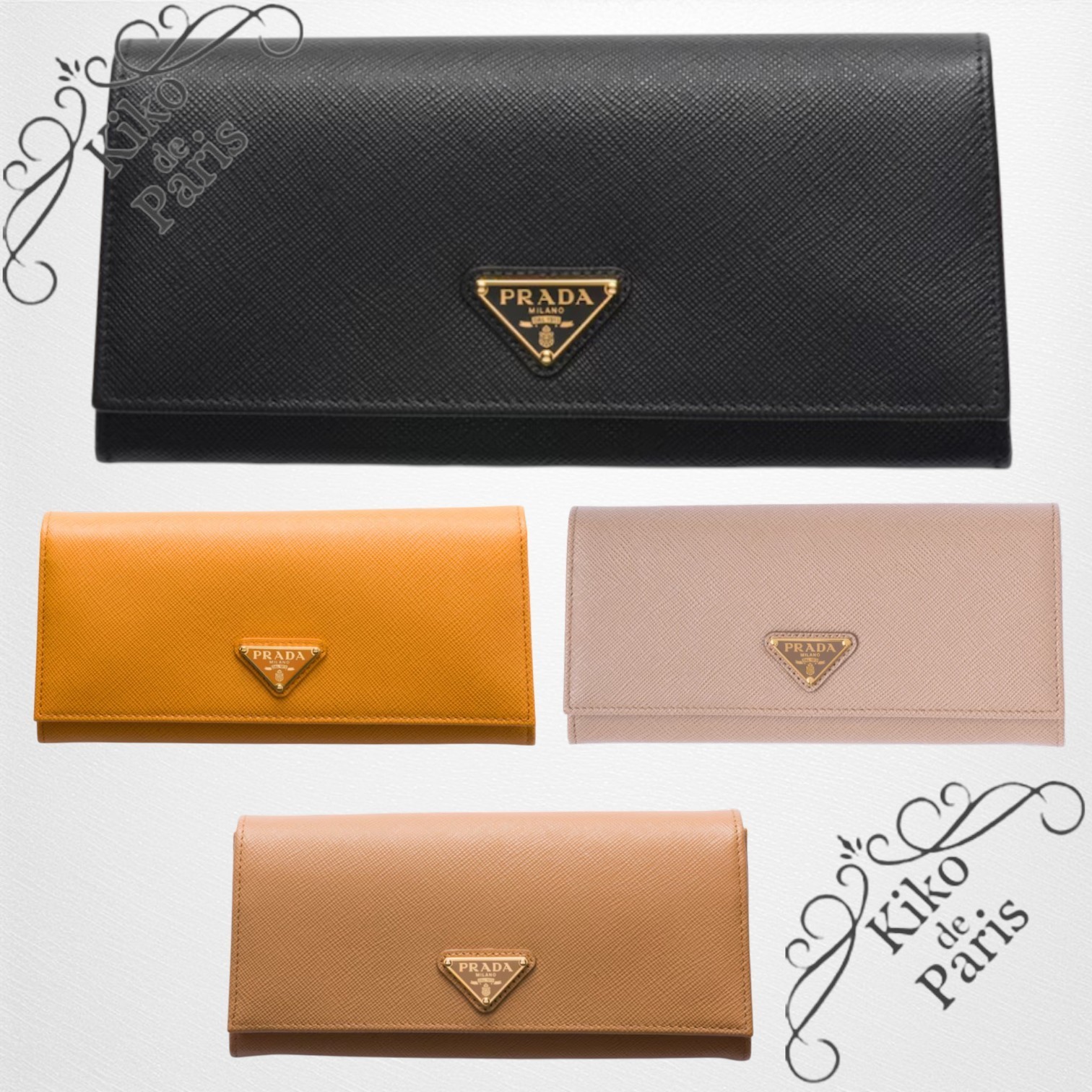 PRADA サフィアーノ トライアングルロゴ ２つ折り 長財布