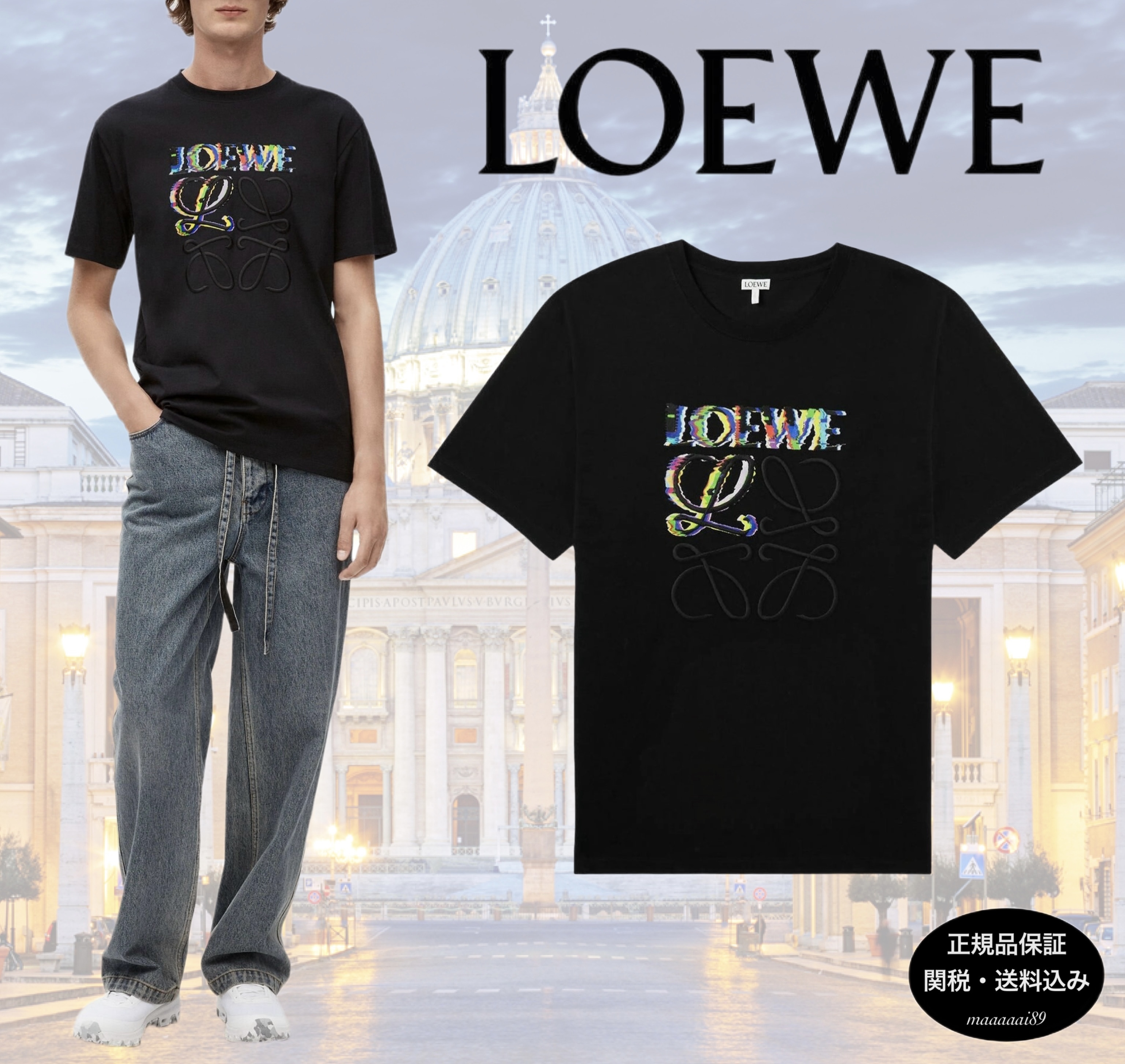 LOEWE★ロエベ 日本完売 Glitch アナグラム Tシャツ