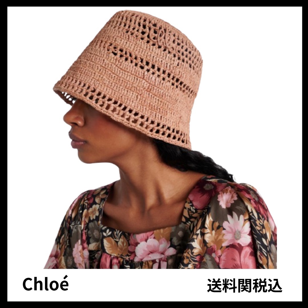 送料関税込★CHLOE★サンセット ラフィア バケットハット