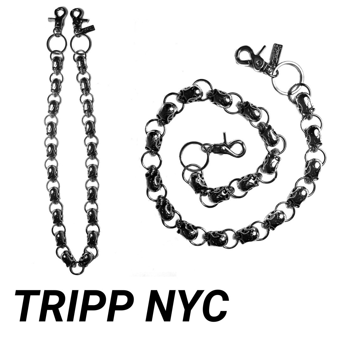 ◆TRIPP NYC◆スカルトレインチェーン ブラック 送料込