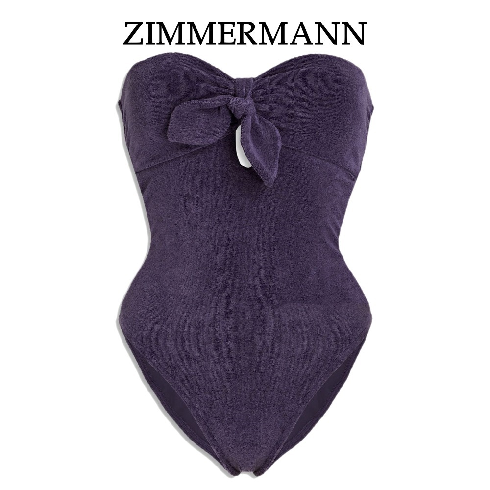 【ZIMMERMANN】コットンテリー バンドゥスイムウェア リボン付き