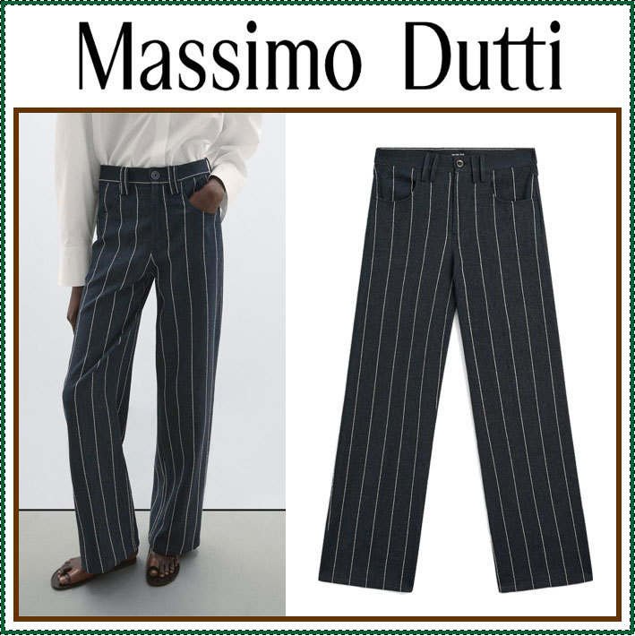 【MASSIMO DUTTI】 Mid Rise Wide Leg Pants /追跡付