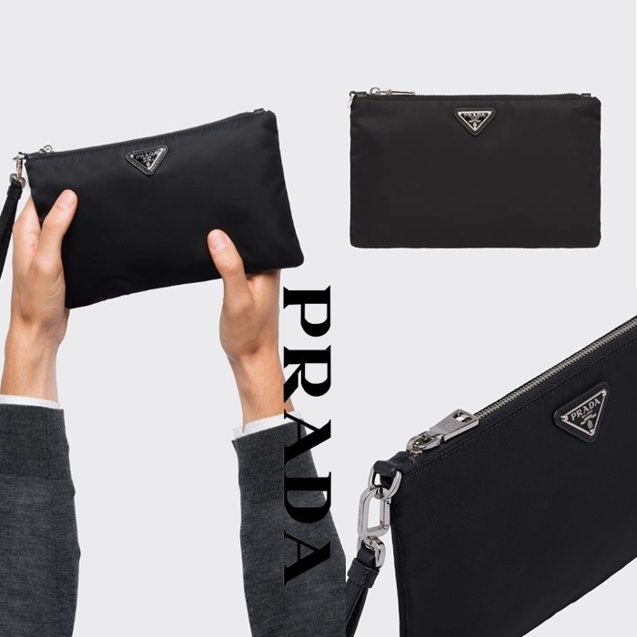 日本未入荷【PRADA】Re-Nylon x サフィアーノレザー ポーチ
