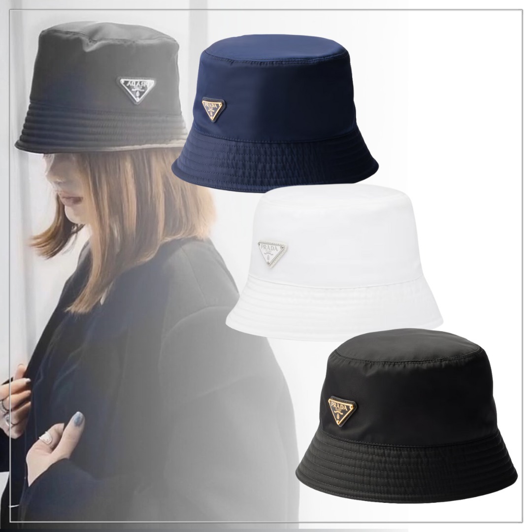 【CLASSY掲載】PRADA◆Re-Nylon バケットハット メタルロゴ入り