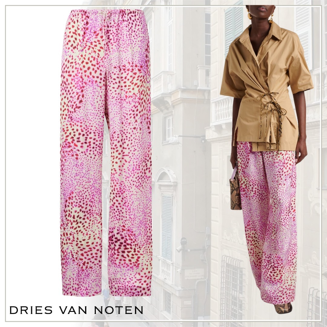 大人気【Dries Van Noten】ジャカードワイドレッグパンツ