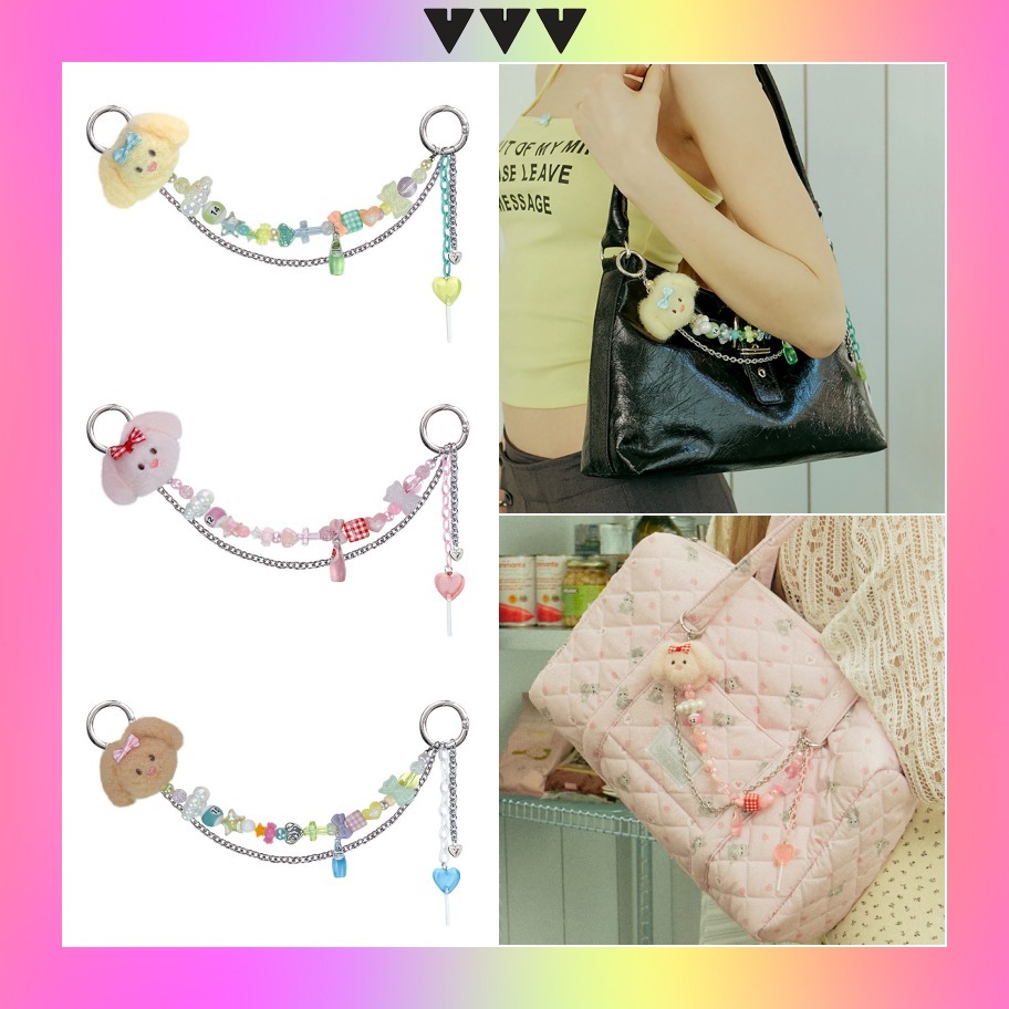【VVV】韓国人気★Mimi Mix Beads Two Way Keyring