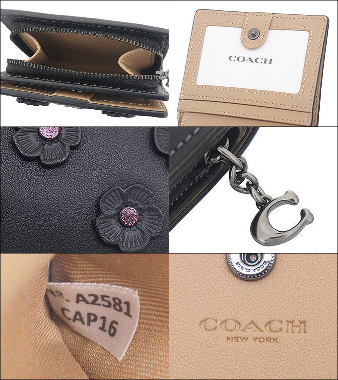 国内発】コーチ フローラル アップリケ CAP16 二つ折り財布