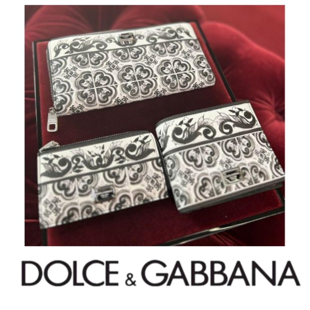 話題の新作♪【D&G】マヨリカプリント カーフスキン ウォレット