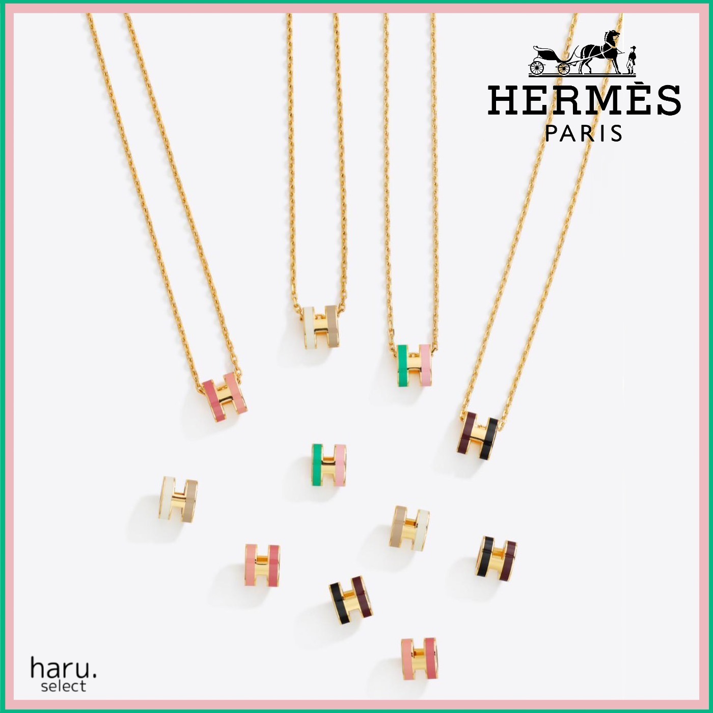 新作☆Popなバイカラー♪【HERMES】ミニポップH ネックレス