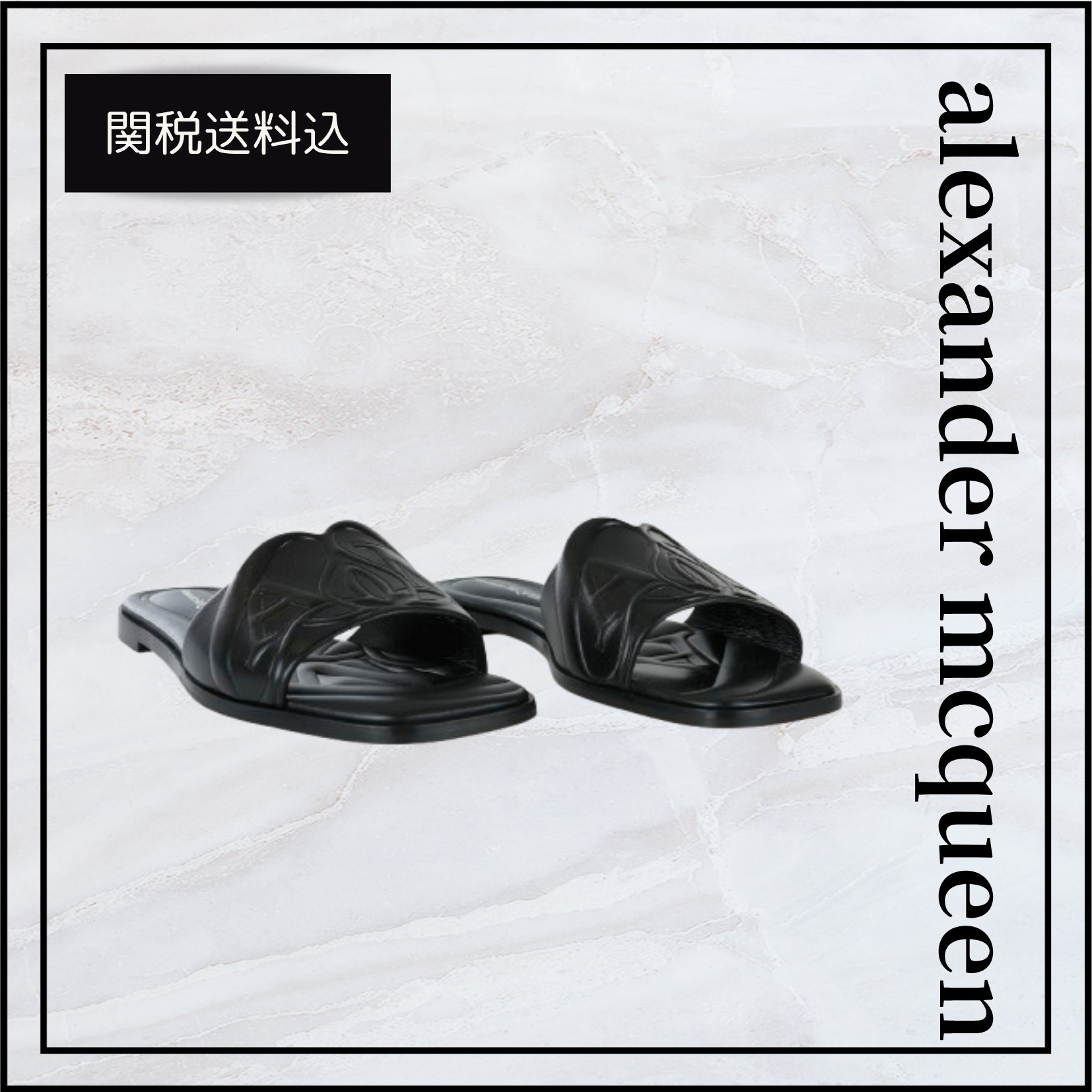 関税送料込★alexander mcqueen レザーフラットサンダル