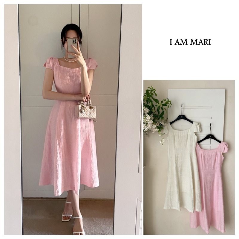 ● I AM MARI ● バビア・リボン・パフ・プレアワンピース