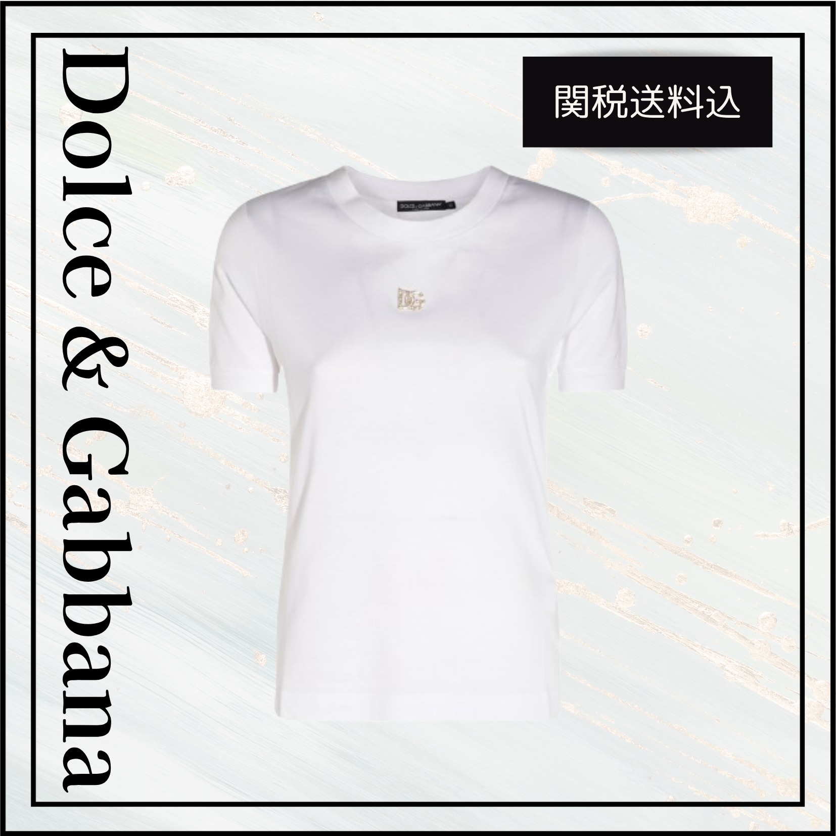 関税送料込★Dolce & Gabbana TシャツDGクリスタルロゴ