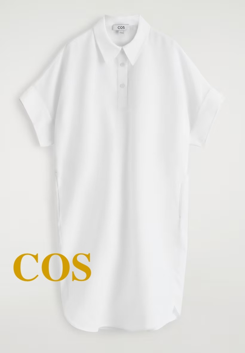 ☆ドイツ発*COS*新作*リネンコットンシャツドレス/White☆