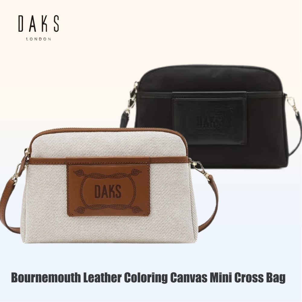 ★DAKS★ ボーンマス 革配色 キャンバス ミニクロスバッグ