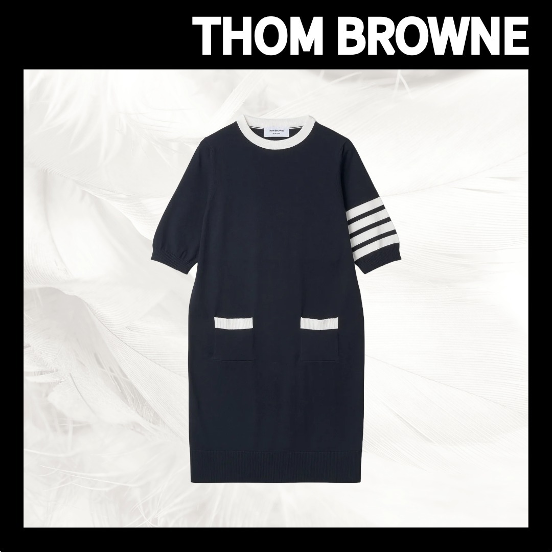 【THOM BROWNE】4 Bar Stripe Short Sleeve Dress/全国送料込み