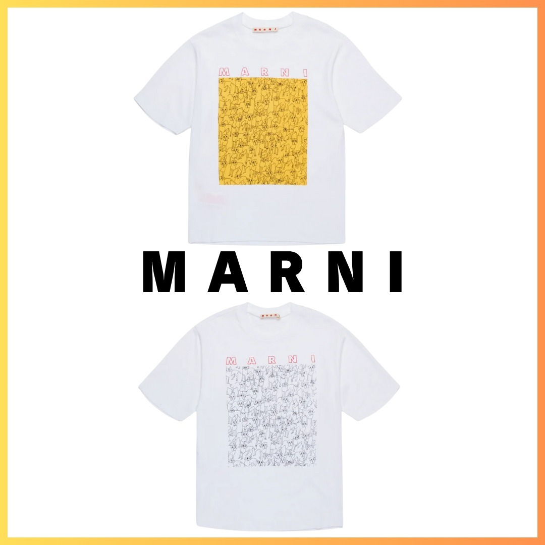 MARNI : 大人もOK マルニ dogプリント ロゴ Tシャツ