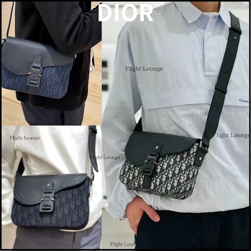 メンズ DIOR サドル フラップ付き ショルダーバッグ S
