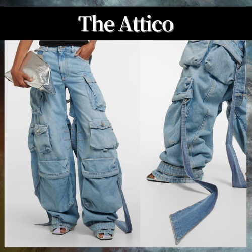 THE ATTICO◆カットアウト カーゴ ワイドジーンズ デニム