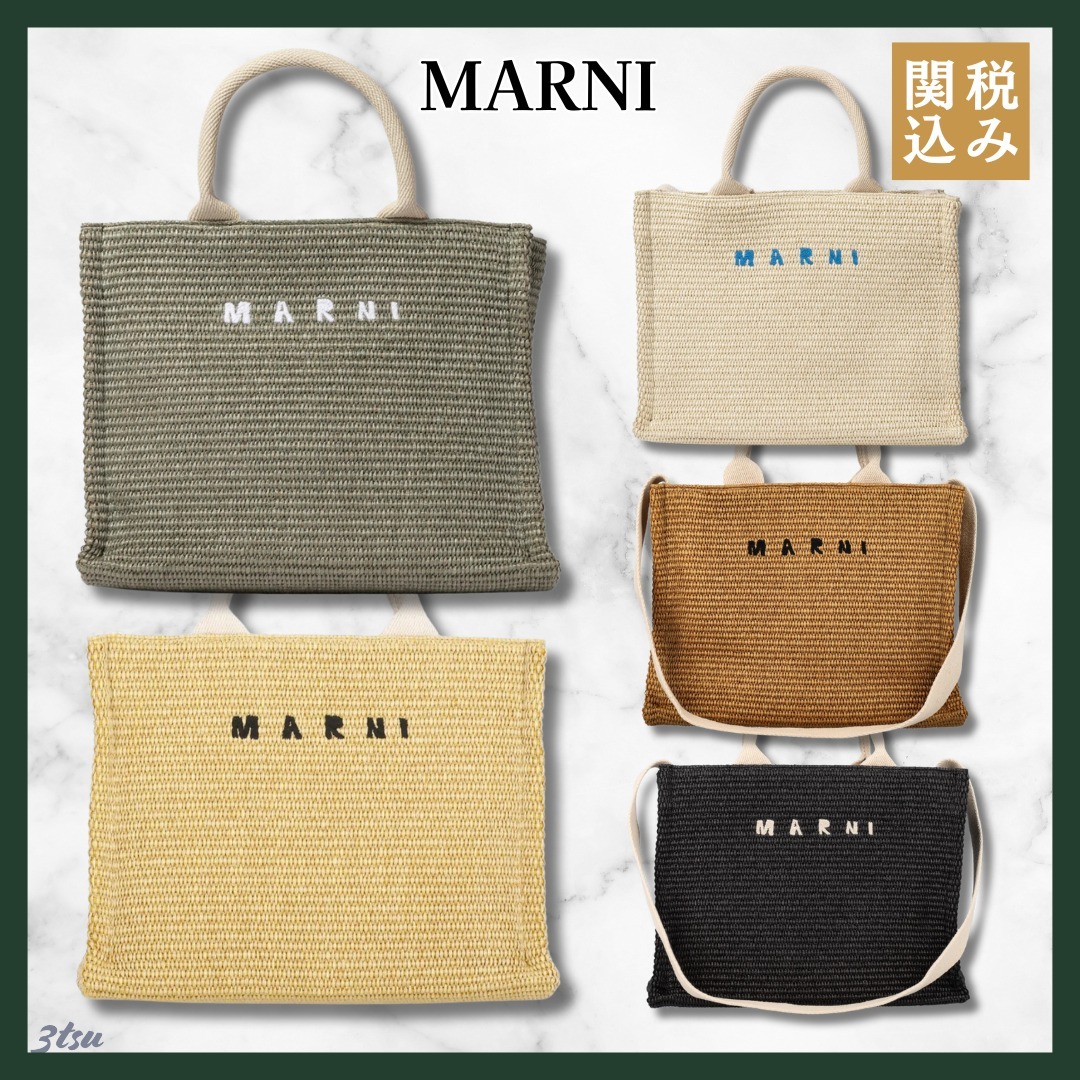 MARNI★トロピカリア ロゴ刺繍 スモール トートバッグ 5色 鞄