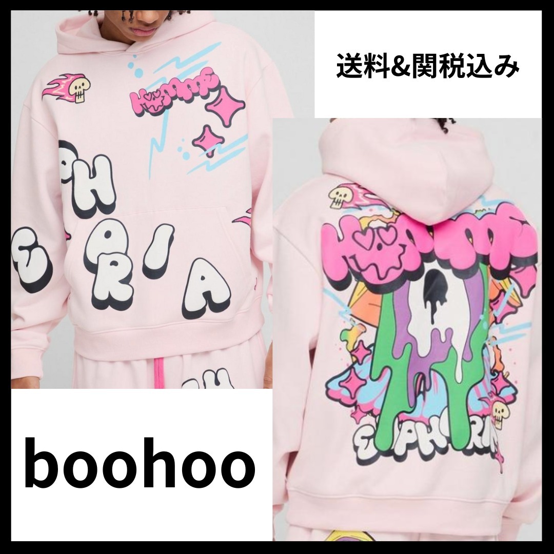 《boohoo》グラフィック パフプリント パーカー