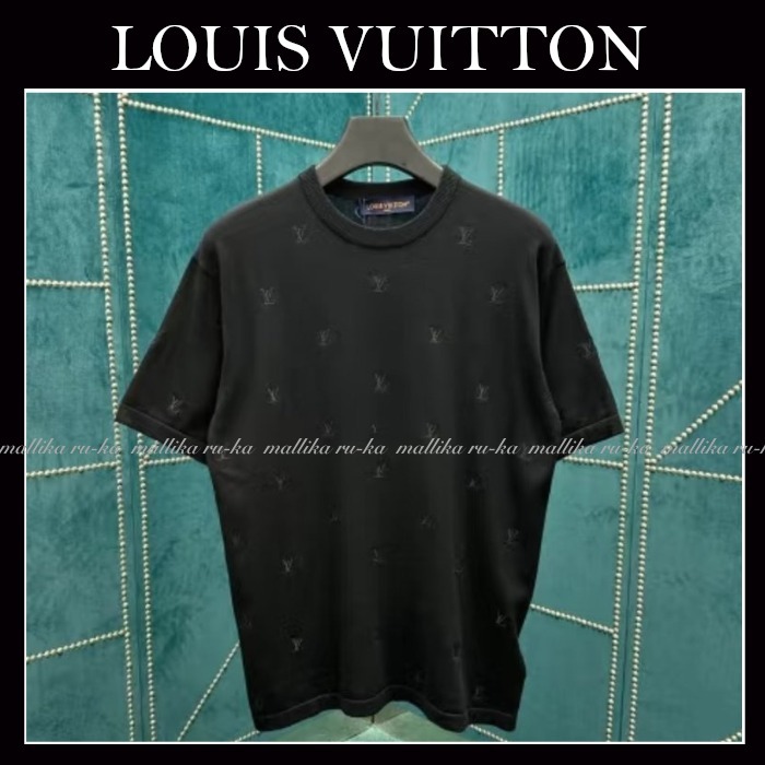 LVロゴ刺繍入り☆【LOUIS VUITTON】クルーネックTシャツ