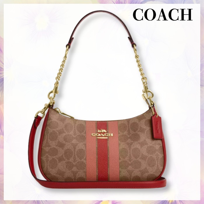 ストライプ【COACH】Teri ショルダーバッグ〈2WAY〉