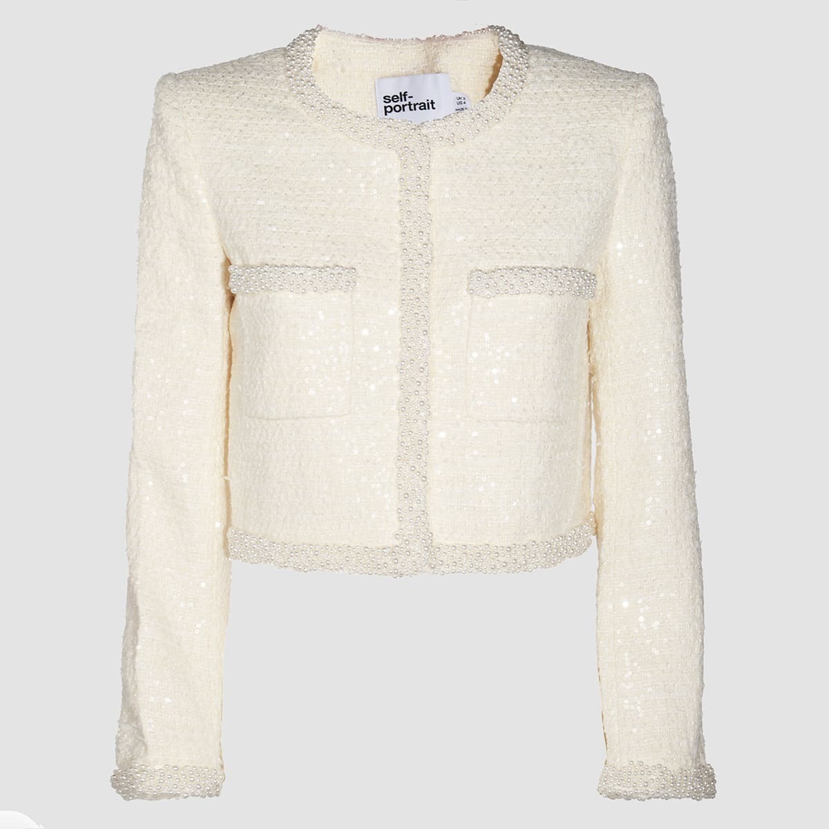 【送料&関税込】self-portrait Cream Casual Jacket