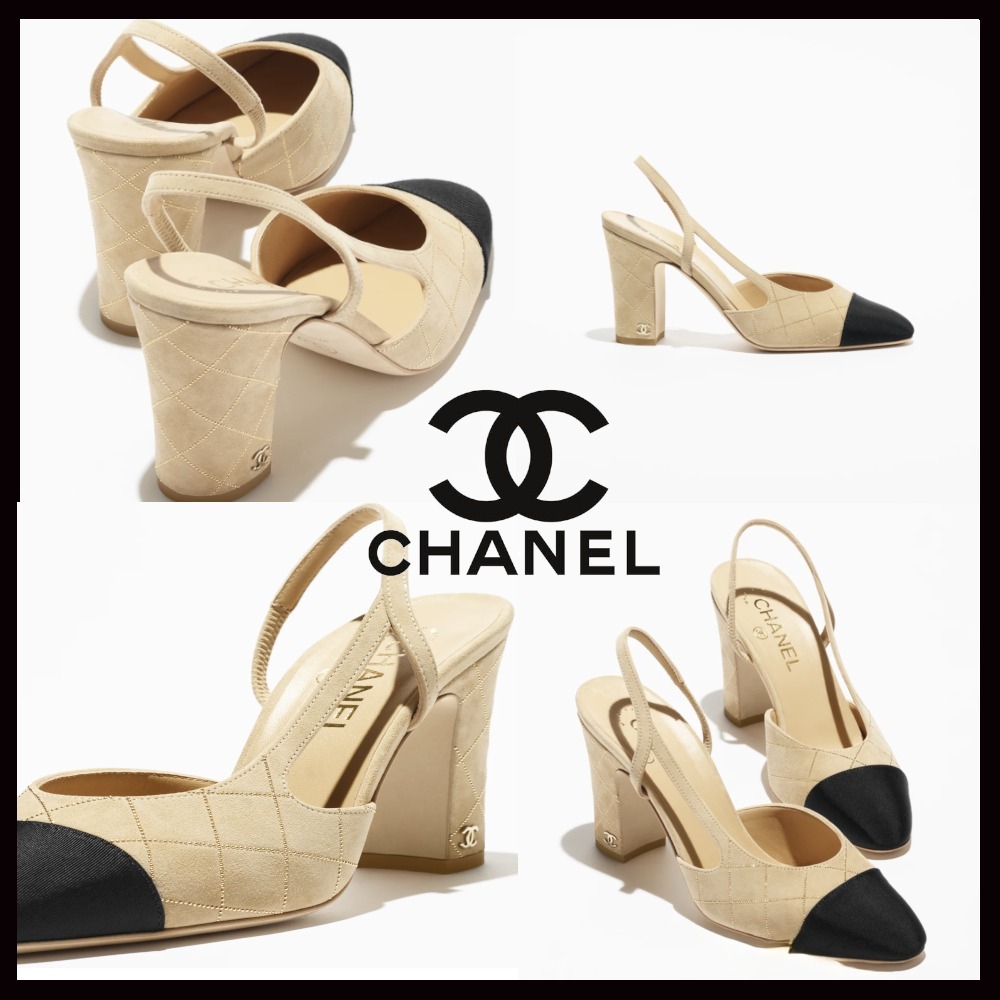 【高めヒールでスタイルUP！】 CHANEL スリングバックシューズ