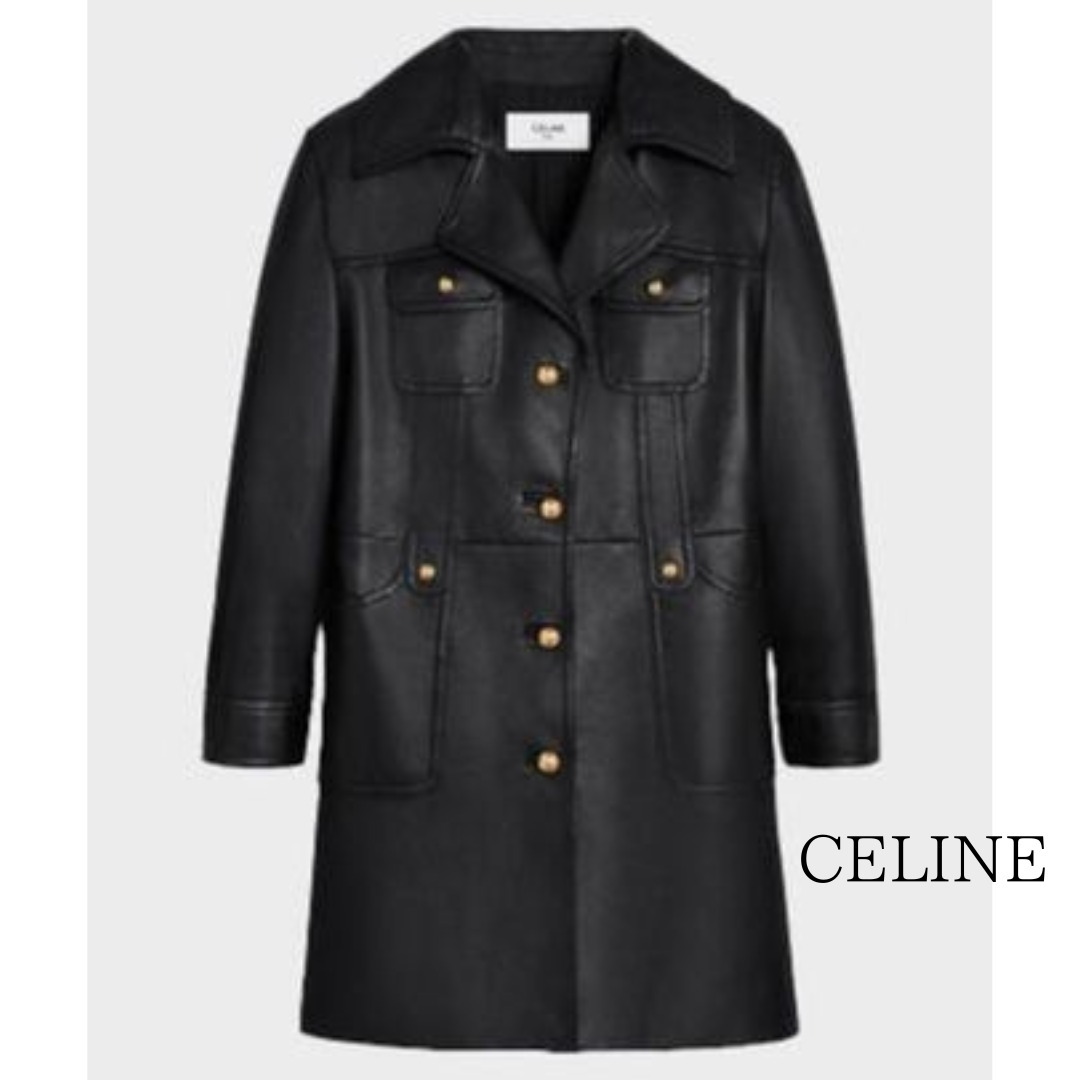 CELINE ロング ネオコート ソフトラムスキン