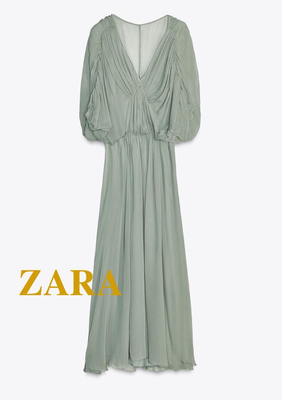 ☆ドイツ発*ZARA*新作*ケープスリーブドレープドレス/SEA☆