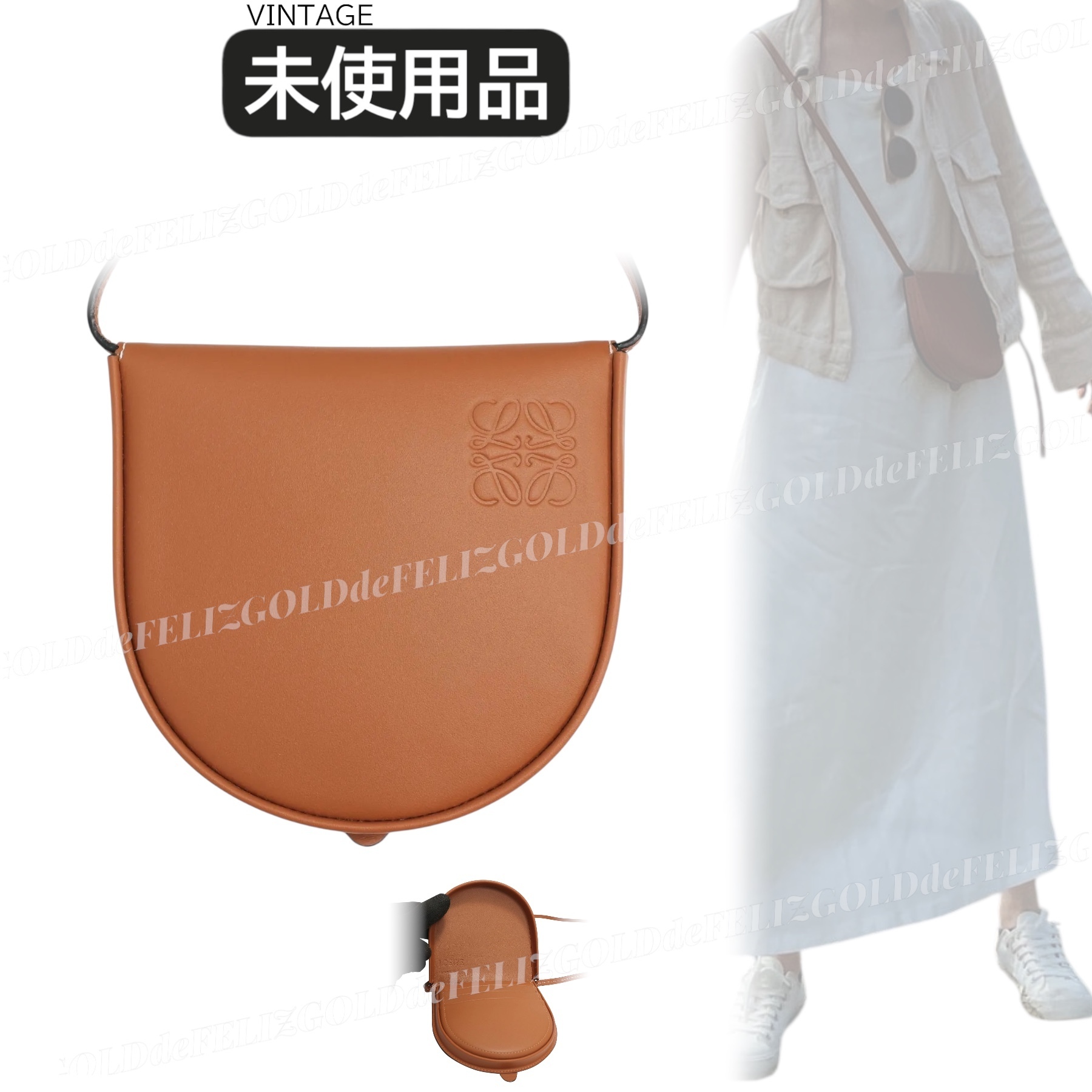 トレンドカラー♪ ロエベ レザー ショルダー バック ブラウン