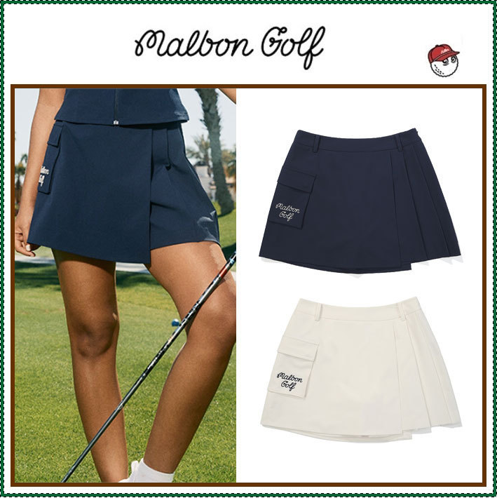 【MALBON GOLF】 Out pocket pleated skirt ■WOMAN / 追跡付